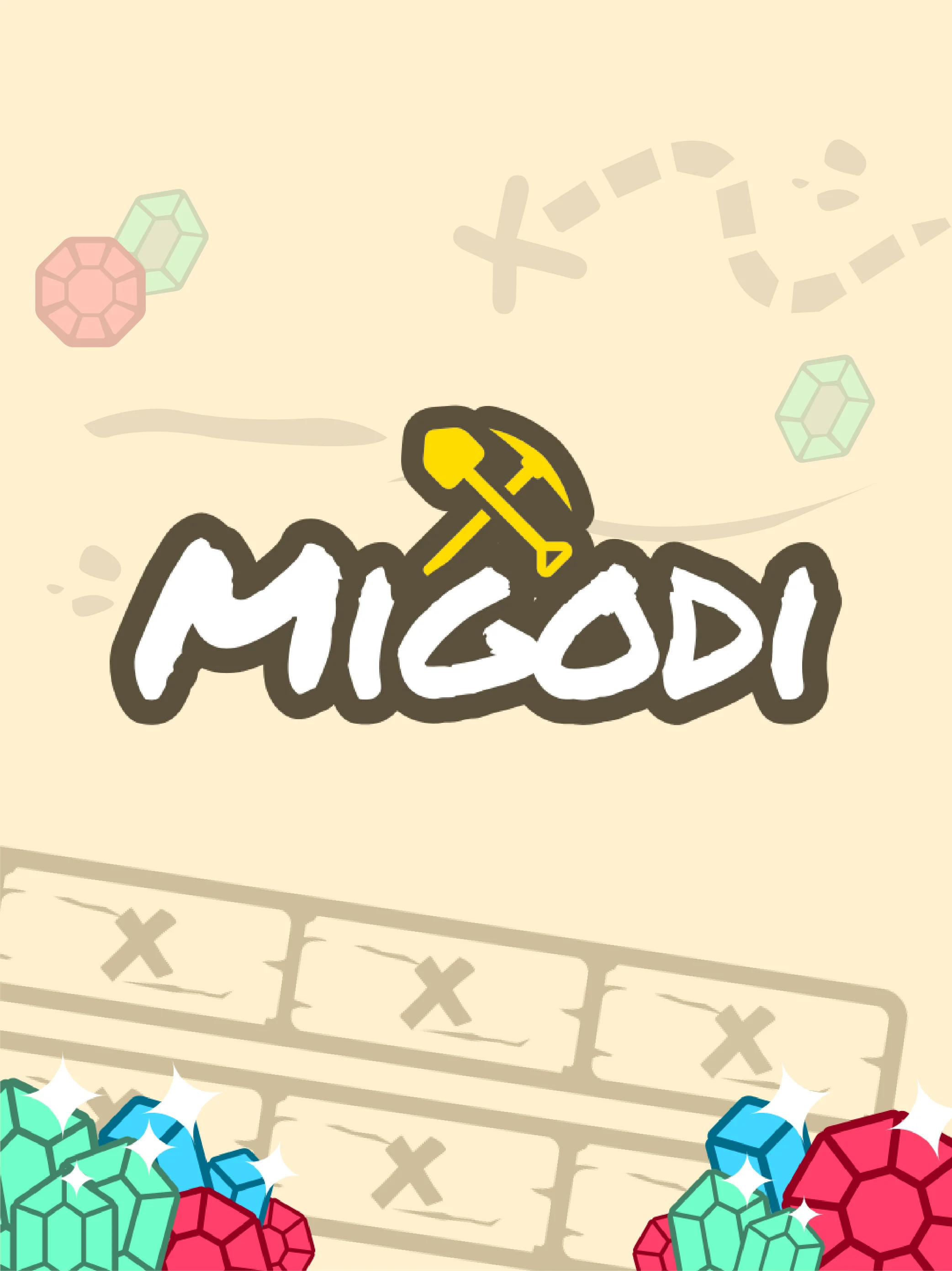 Imagen de Migodi con estética de juego digital y color vibrante.